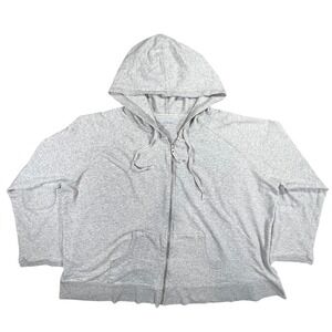 Pacer Woman Gray Full Zip Hoodie Sweatshirt Plus Size 3X Cotton Blend‎ Cozy
